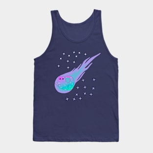 Meowteor funny cat in space Tank Top